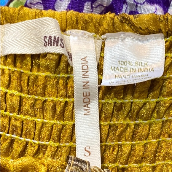 Sans Souci 100% Silk Boho Tiered Twirling Sundress - Picture 4 of 9